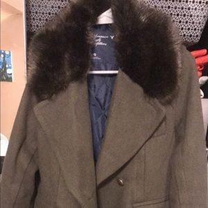Olive green American Eagle pea coat